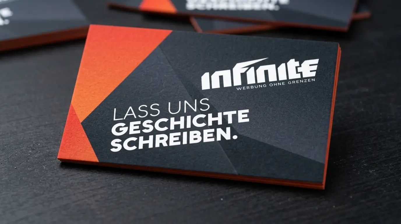 Minimalistisches Logodesign auf Visitenkarte - Logodesign durch die Agentur infinite