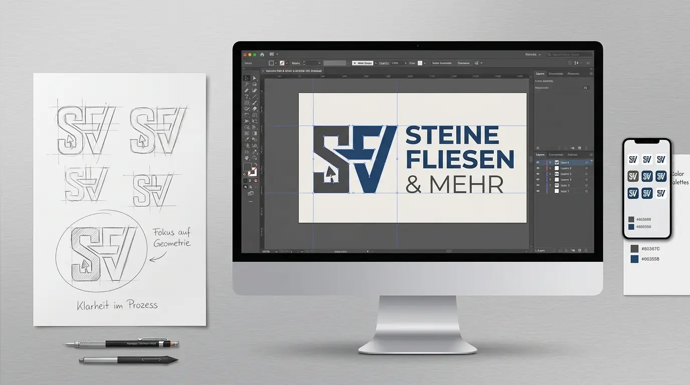 Skizzierung und Umsetzung eines modernen Brand Logos durch die Logodesigner der Werbeagentur infinite aus Oberösterreich
