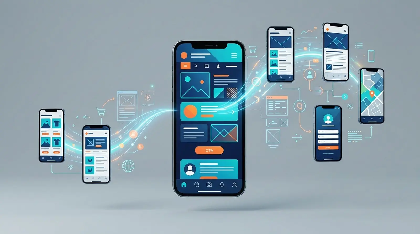 Smartphone Mockups und responsives Webdesign von den Website-Profis infinite aus Oberösterreich