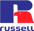 Russell Europe Logo – Traditionelle Textilmarke für hochwertige Werbebekleidung.
