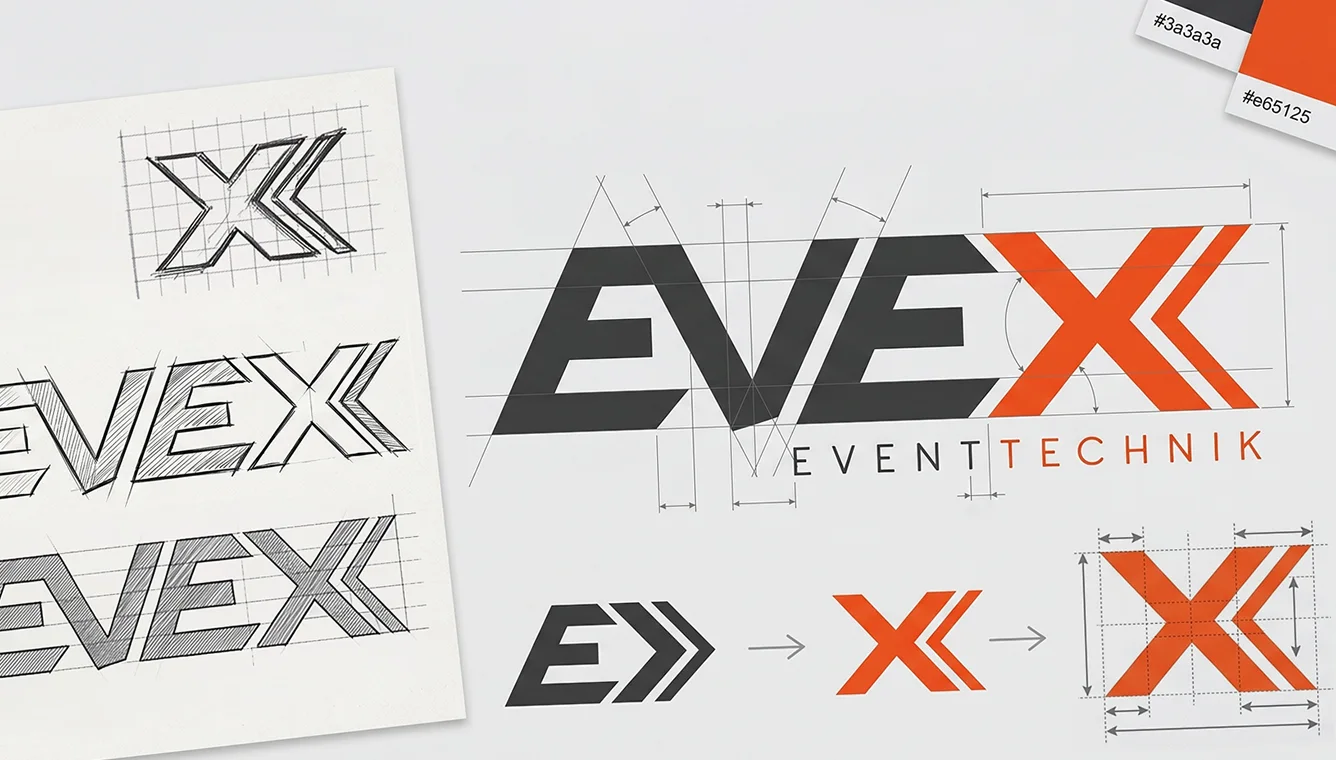 Kreativprozess und digitale Konzeption eines individuellen, modernen Firmenlogos – infinite Design