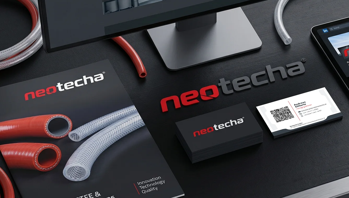 Präsentation des finalisierten Logos auf Werbeunterlagen und Screen – High-End Logodesign von infinite