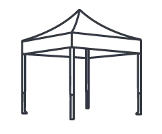 Robuste Faltpavillons als flexibler Schutz bei Outdoor-Events.