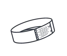 Reißfeste Tyvek-Kontrollbänder zur sicheren Einlasskontrolle.