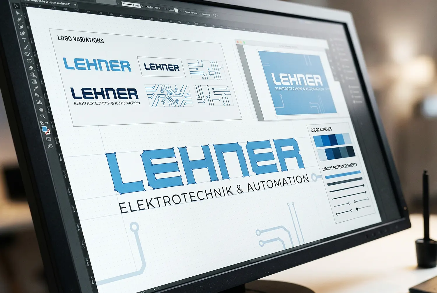 Individuelles Logodesign und Corporate Design für Lehner Elektrotechnik & Automation: Gestaltung und Druck der Geschäftspapiere durch die Agentur infinite.