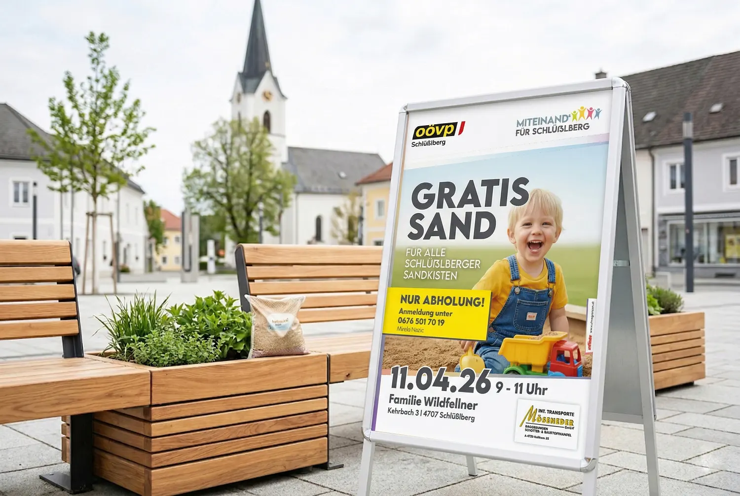 Rebranding und Gestaltung der Parteizeitung für die ÖVP Schlüßlberg: Realisierung von Wahlwerbung, Mailings und Druck von Werbeartikeln durch die Agentur infinite.