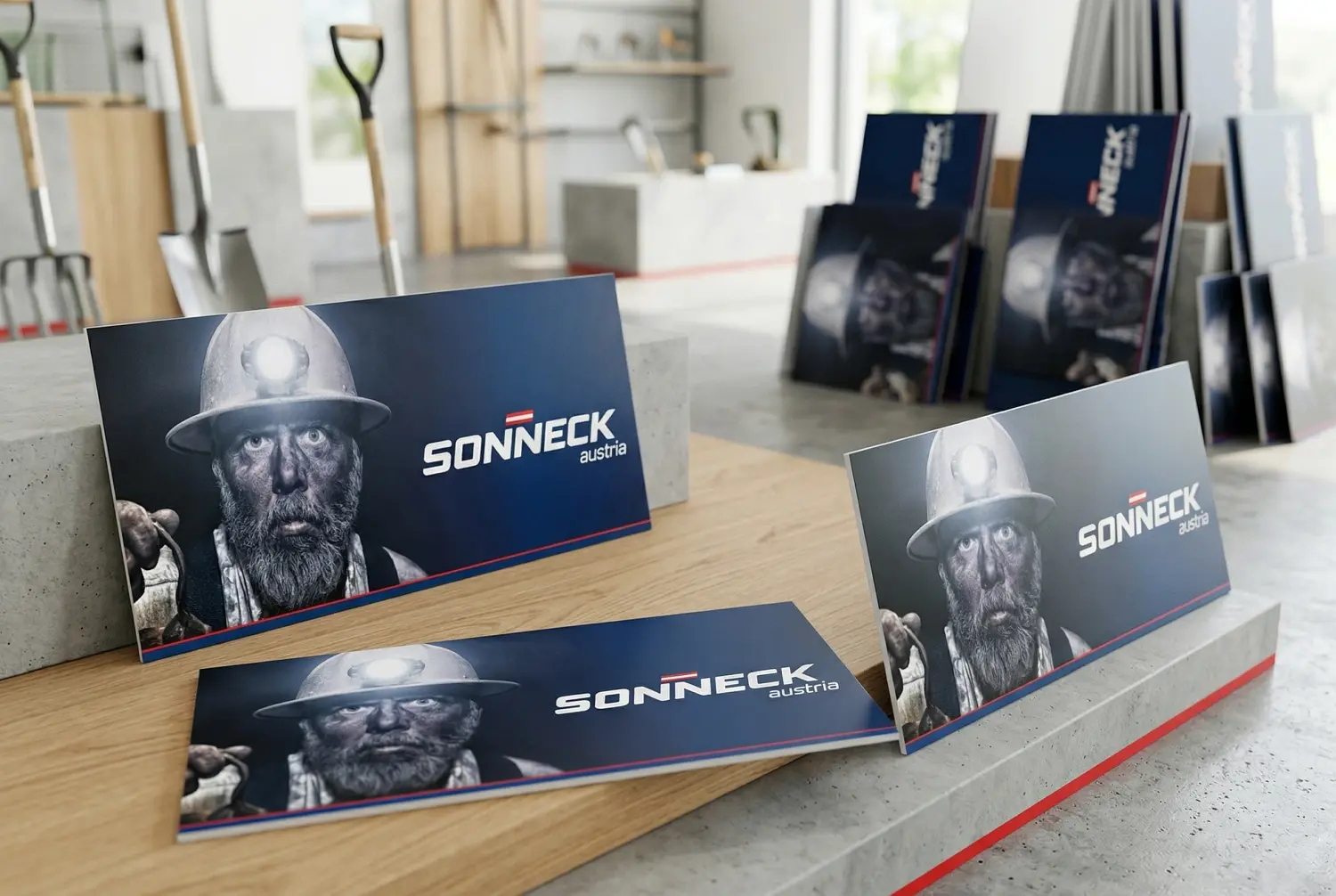 Produktion von individuellen Werbeschildern und Außenbeschilderungen für Sonneck Austria: Langjährige Werbetechnik-Umsetzung durch die Agentur infinite.